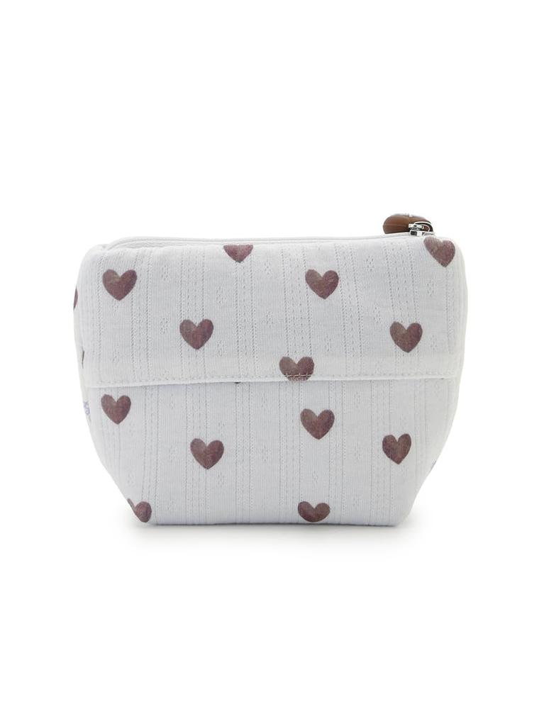 Ribbed Heart Pattern Tissue Pouch PWGB262621 BLU F [Gelato Pique] Women's