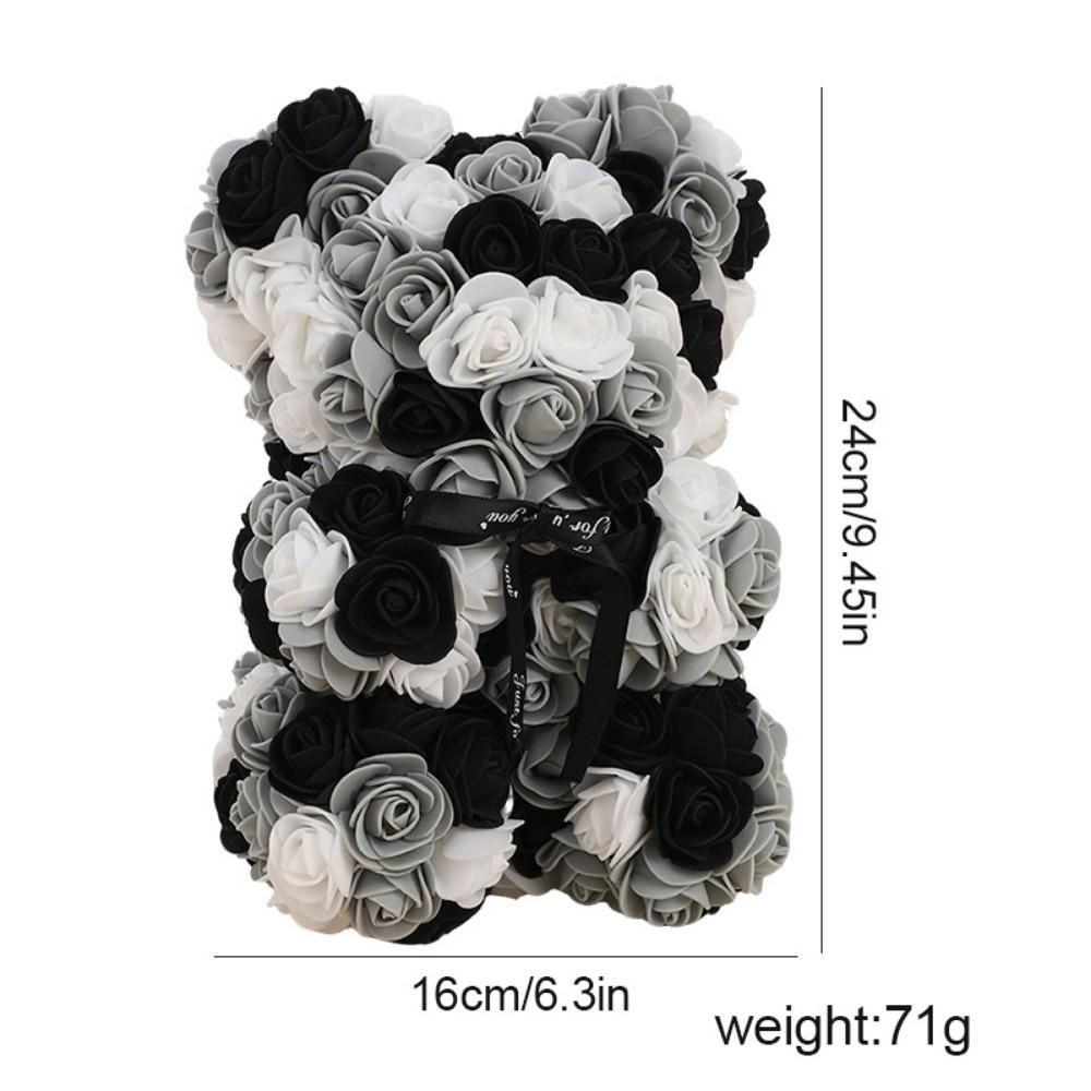 16*24cm Künstlicher Teddy-Rosenbär Mehrfarbig Romantisches Valentinstagsgeschenk Blumenbär Muttertags-Ewiger Blumenbär