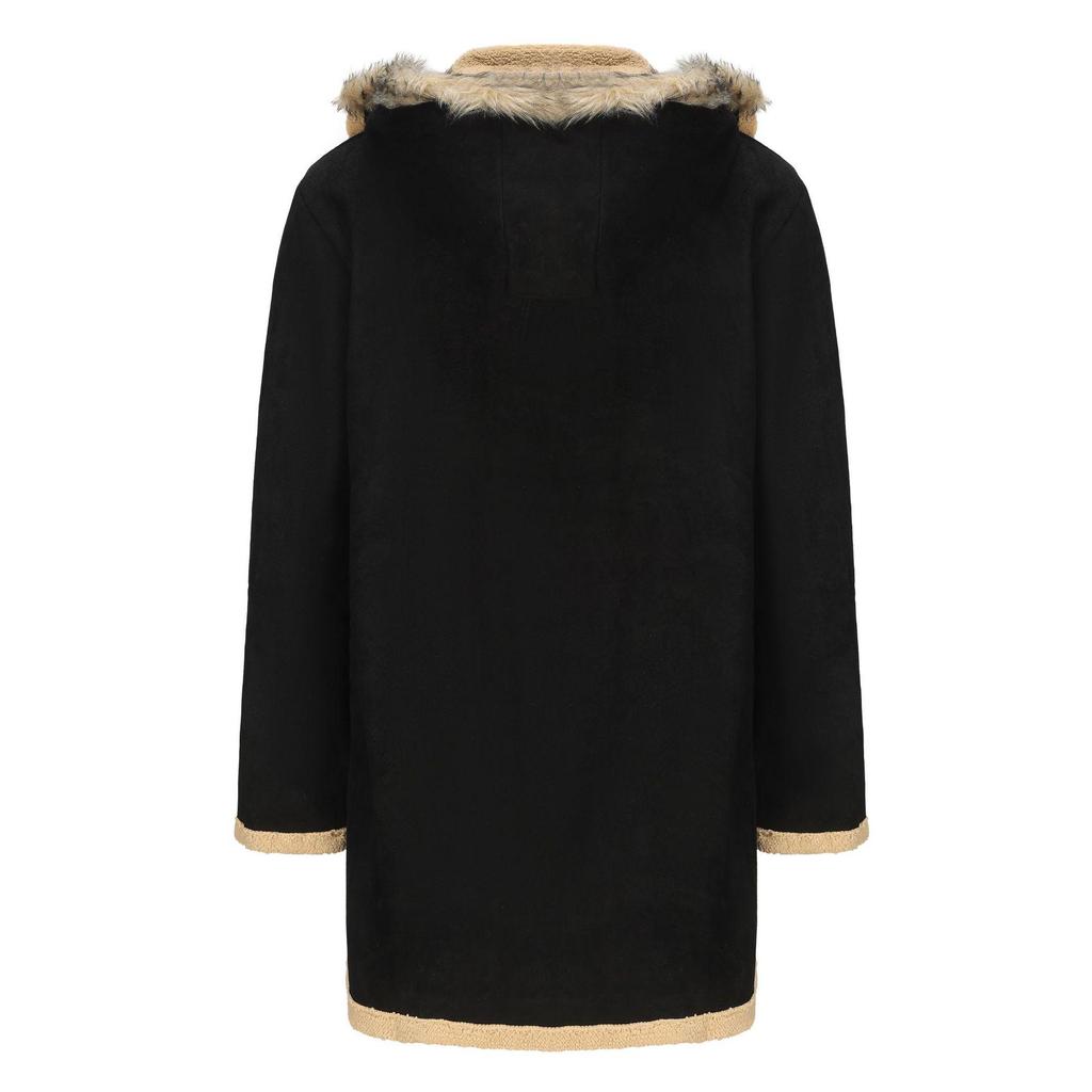 Cappotto da uomo con cappuccio in ecopelle foderato in shearling - Giacca Autunno/Inverno