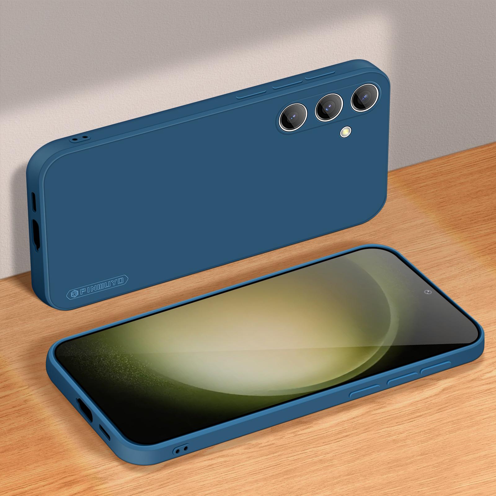 

PINWUYO JK Touching Series for Samsung Galaxy S24+ Case Slim-Fit TPU Phone Back Protector Navy Blue