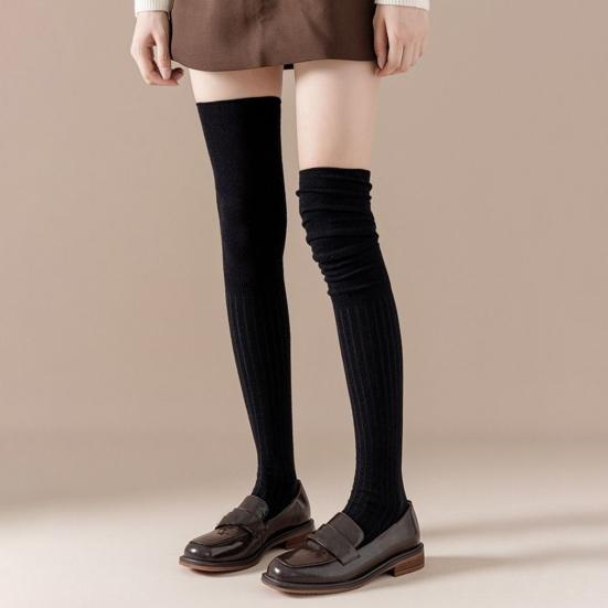 Women Slouchy Over-the-knee Socks Soft Cotton Stretch Thigh High Socks Ribbed Scrunch Tall Boot Socks for Girls