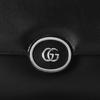 Gucci Petite Double G Logo Adjustable Detachable Shoulder Strap Leather Handbag Women Handbags Black 739721-AABSG-1000
