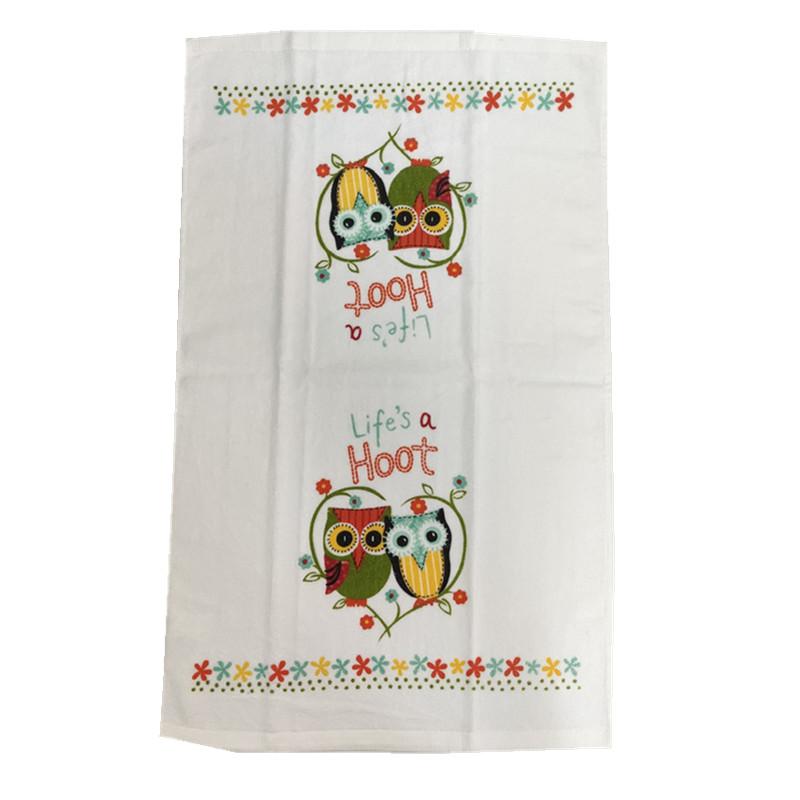 1Pc 41x64cm Thicken Flower Fruit Printed Cotton Kitchen Tea Towel Dish Cleaning Cloth Table Napkins Cooking Tool