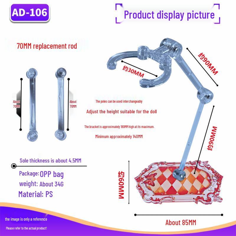 Adjustable BJD Stand for 12/8/6-Point Dolls - Stable, No Wobbling