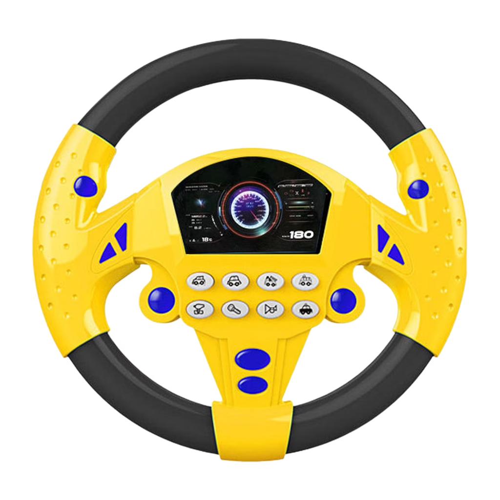 Large Simulation Suction Cup Steering Wheel Toy with Music and Sound Effects for Children Interactive Play Pretend Driving Educational Toy for Kids