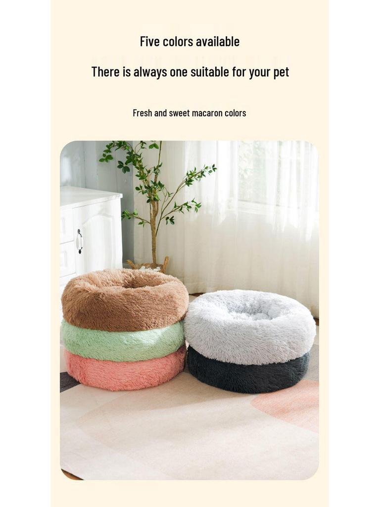 Cozy Winter Nest: Plush Enclosed Deep Sleep Bed for Cats and Dogs