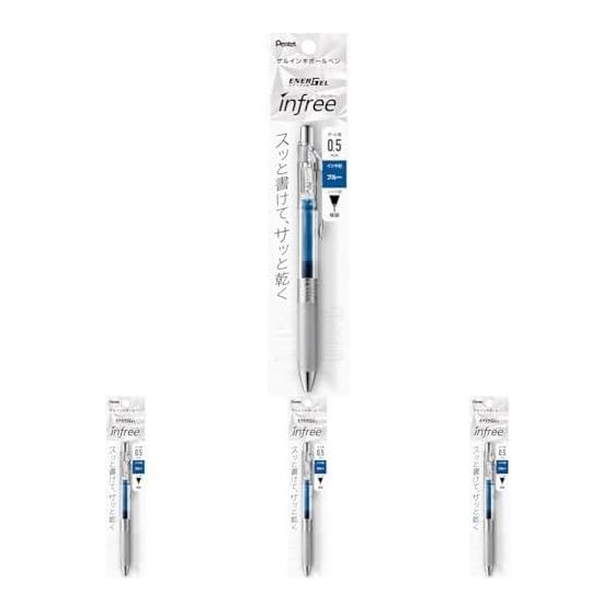 Pentel EnerGel Infree Gel Pen, 0.5mm, Clear Barrel, Blue