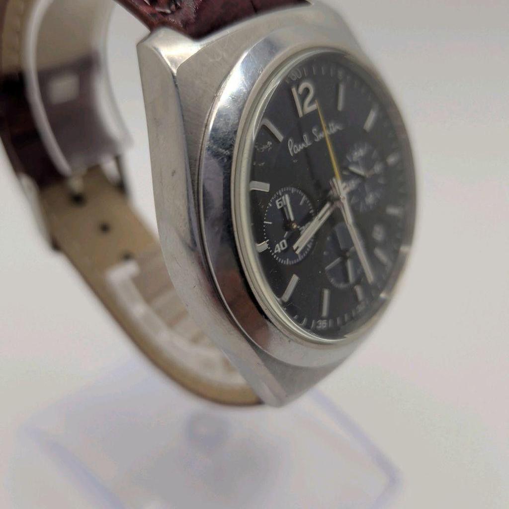 Used [In operation] Paul Smith Watch Final Eyes Leather Strap Chrono