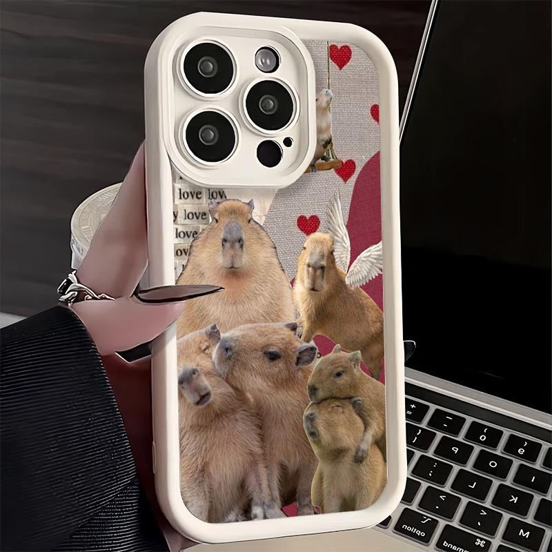 Handyhülle für iPhone 17 Air 16E 15 16 Pro Max Tier Capybara Niedliche Hülle 14 Plus 13 12 Mini Weiche Schale Silikon Fundas