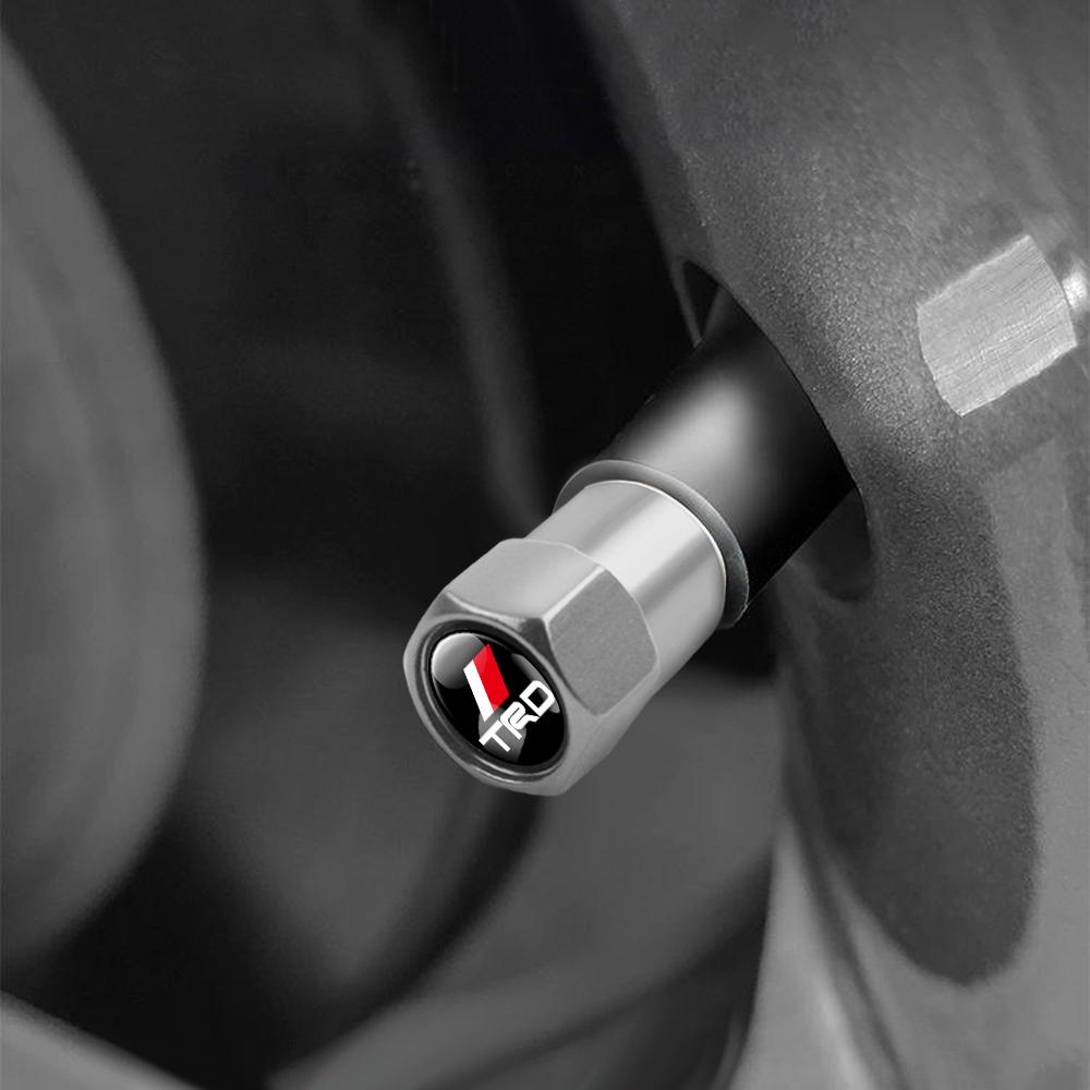 For Toyota Camry Car keychain Metal Wheel Tire Valve Caps Stem Cover Car Accessories Rav4 Prado Yaris Aqua Hilux Prius TRD Venza