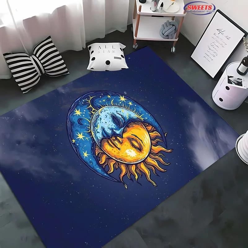 New To Moon and Sun Carpet, Anti-slip Sound Insulation, Add Soft and Comfortable,Living Room Bedroom Office Area Can Be Used Mat