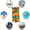 Funny Toy Bricks Beach Towel for Kids Boys, Colorful Pattern Flat Print, Yoga Fitness Camping Picnic Mat, Birthday Gift Idea