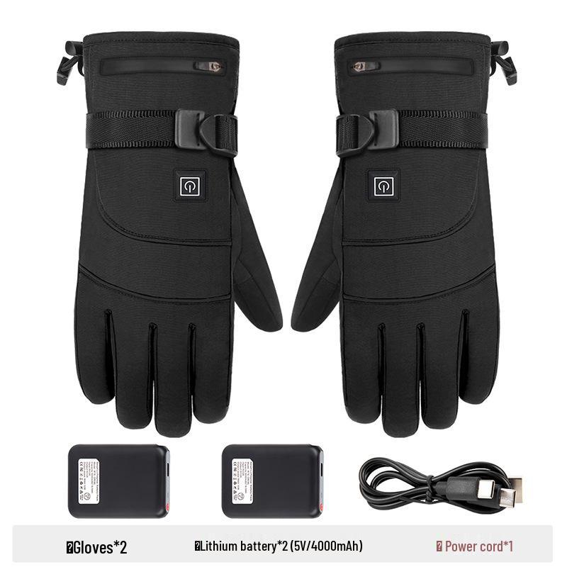 Electric Heated, Windproof, Waterproof Touchscreen Winter Gloves for Motorcycle Riding & Skiing