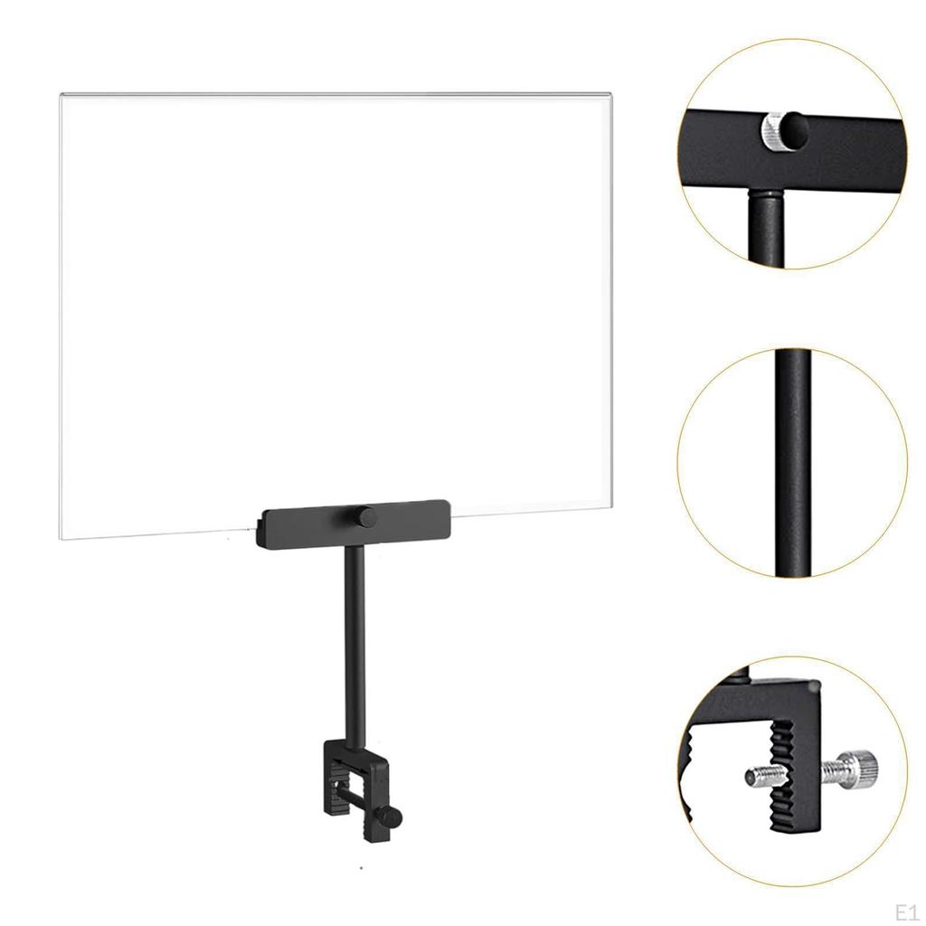 Akryl Skiltholder med Klemme Aluminiumlegering Multifunksjonell Roterbar Displayklemme for
