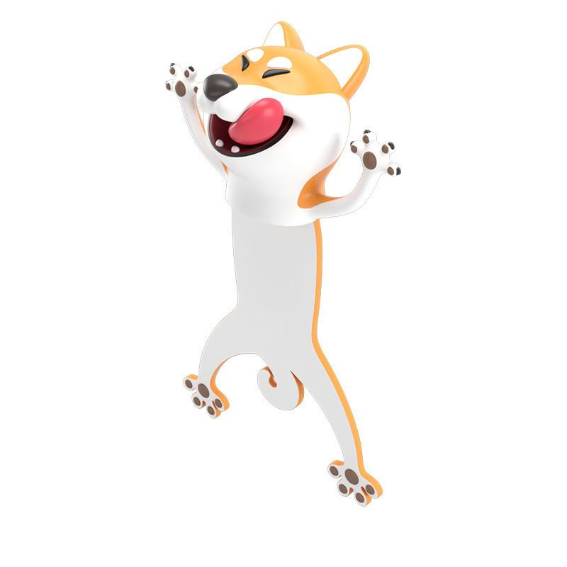 

3D Animal Bookmark Original PVC Creative Text Create Cute Funny Cat Stationery Panda Shiba Inu Funny Creative PVC Book Markers