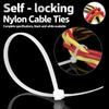 100-2000Pcs Plastic Nylon Cable Ties Self-locking Cord Ties Straps Adjustable Cables Fastening Loop Home Office Wire Zip Ties