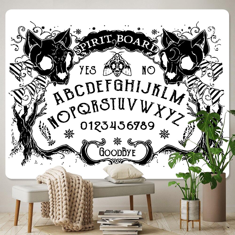 Black and white skull bee cat tapestry home decoration art tapestry bohemian decoration hippie background wall sofa blanket