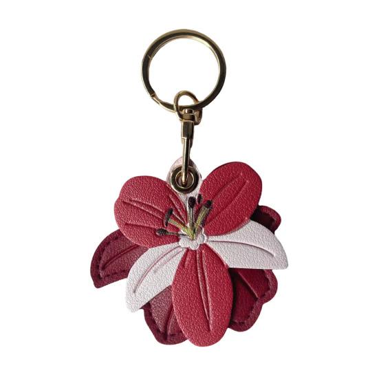 

Keychain Pendant Flower Shape Bag Pendant Imitation Leather Access Control Card Holder Protective Cover Car Keychain Hanging Ornament
