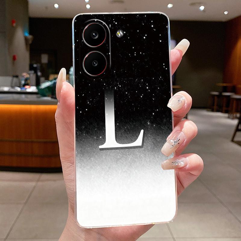 Couple Phone Case For Xiaomi Redmi Turbo 5 /Xiaomi Poco X8 Pro 5G Lucky Letter Flower Pattern Clear TPU Anti-scratch Soft Casing