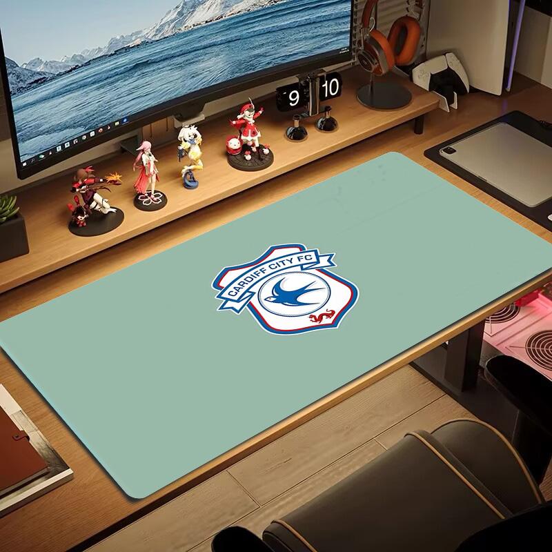 Cardiff City FC Print Cushion Non-slip Laptop Tablet Big Mousepad XXL Mat Mini PC Playmat With Lock Edge
