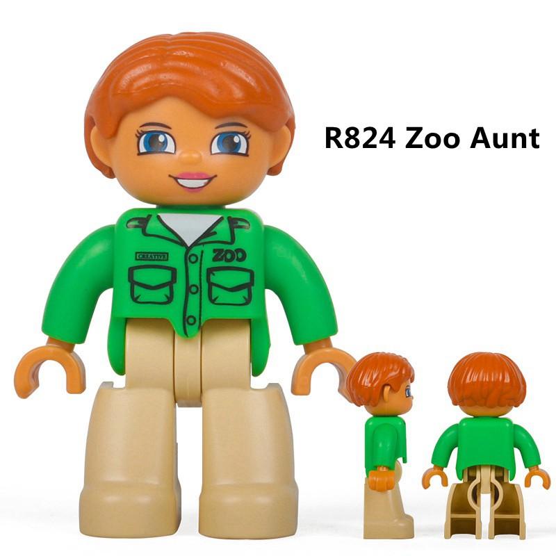 Duplo Action Figures Family Member Police Doctor Big Size Building Blocks Diy Education Kids Toys
