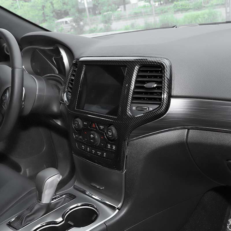 Klistermärken för mittkonsolens navigationsskydd för bilinteriör för Jeep Grand Cherokee 2019-2020 ABS Interiörtillbehör