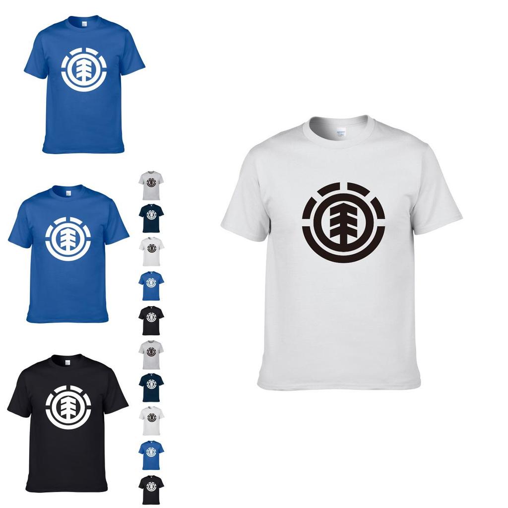 Premium Cotton Blend Short Sleeve T-shirt With Element Printing For Men Unisex