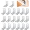 20pcs L-Shaped Corner Brackets Iron Metal Right Angle Corner Bracket For Shelves Wood Furniture Fixing Wall Bracket Connector
