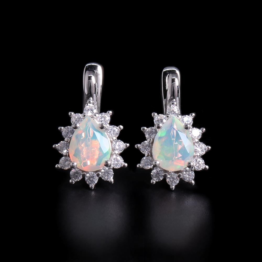 New Arrival!opal Earrings Nautral Gemstones Pear 6*8mm Classic Design 925 Sterling Silver Fine Jewelry for Women Nice Gift