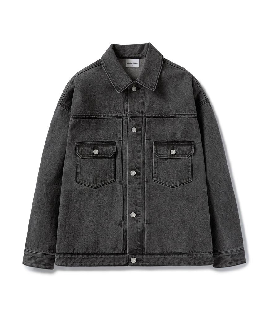 Minimalproject Washed Oversized Trucker Denim Jacket Mdj101 [Black]