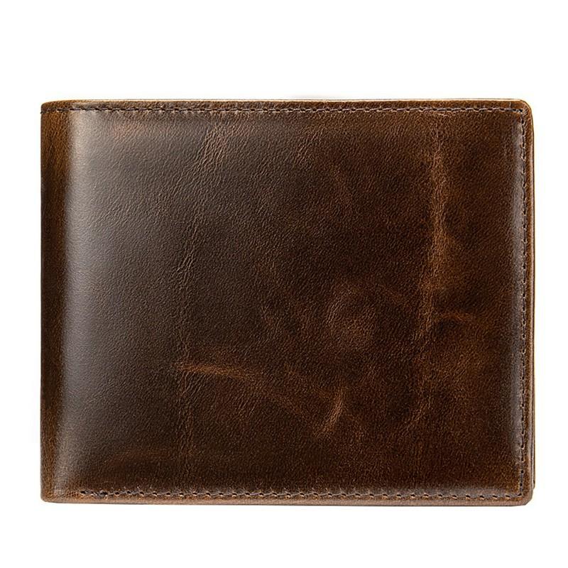 High End Leather Men s Wallet With Flip Up Card Slot Cowhide Fashionable Versatile Business
