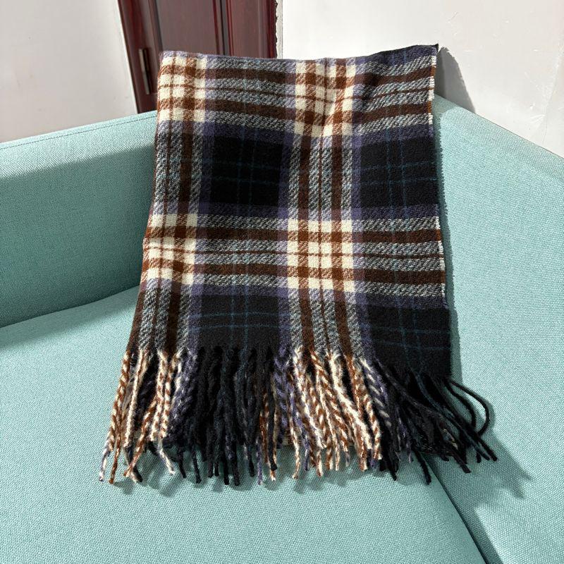 Women's Faux Cashmere Plaid Scarf - Korean Style, Thick & Warm Autumn/Winter Shawl