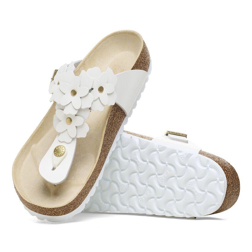 Birkenstock Gizeh Flower EVA Abrasion Resistant Abrasion Resistant Flip Flops Women's White Narrow 1026735