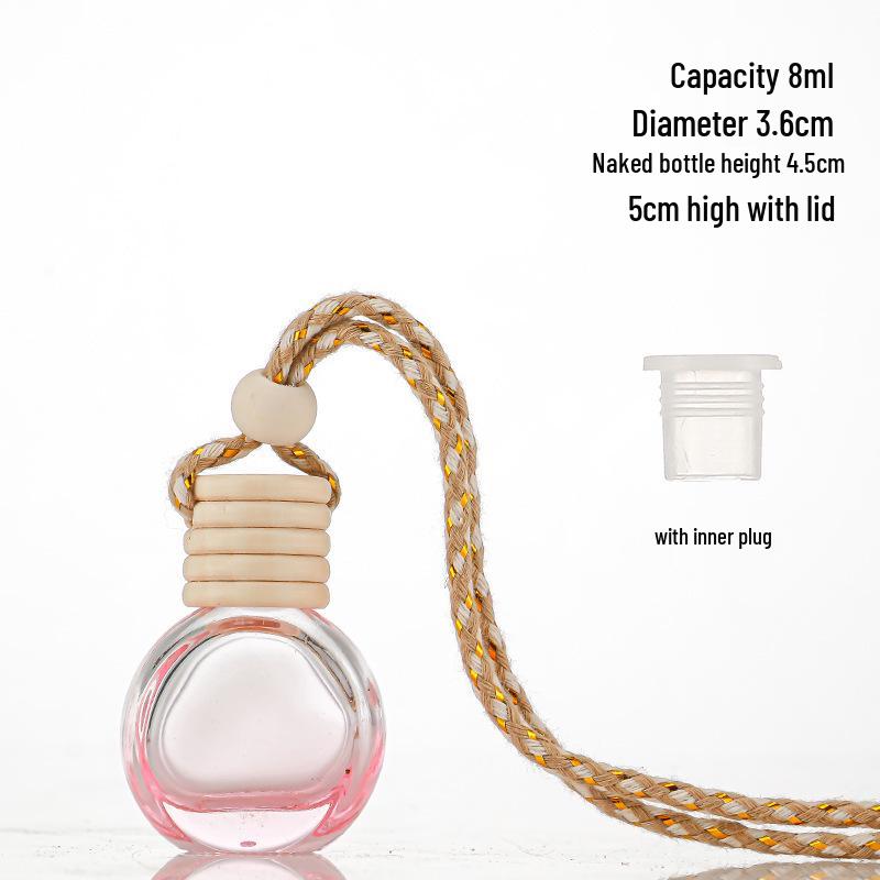 Gradient Car Air Freshener Glass Pendant, Transparent Aroma Diffuser Bottle, Empty for Fragrance 