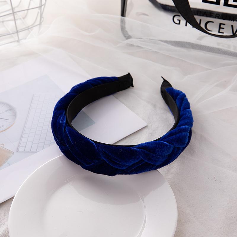 

Ins Internet Celebrity Golden Velvet Braided Headband, Woven Temperament Simple Knotted Headband Hair Accessories