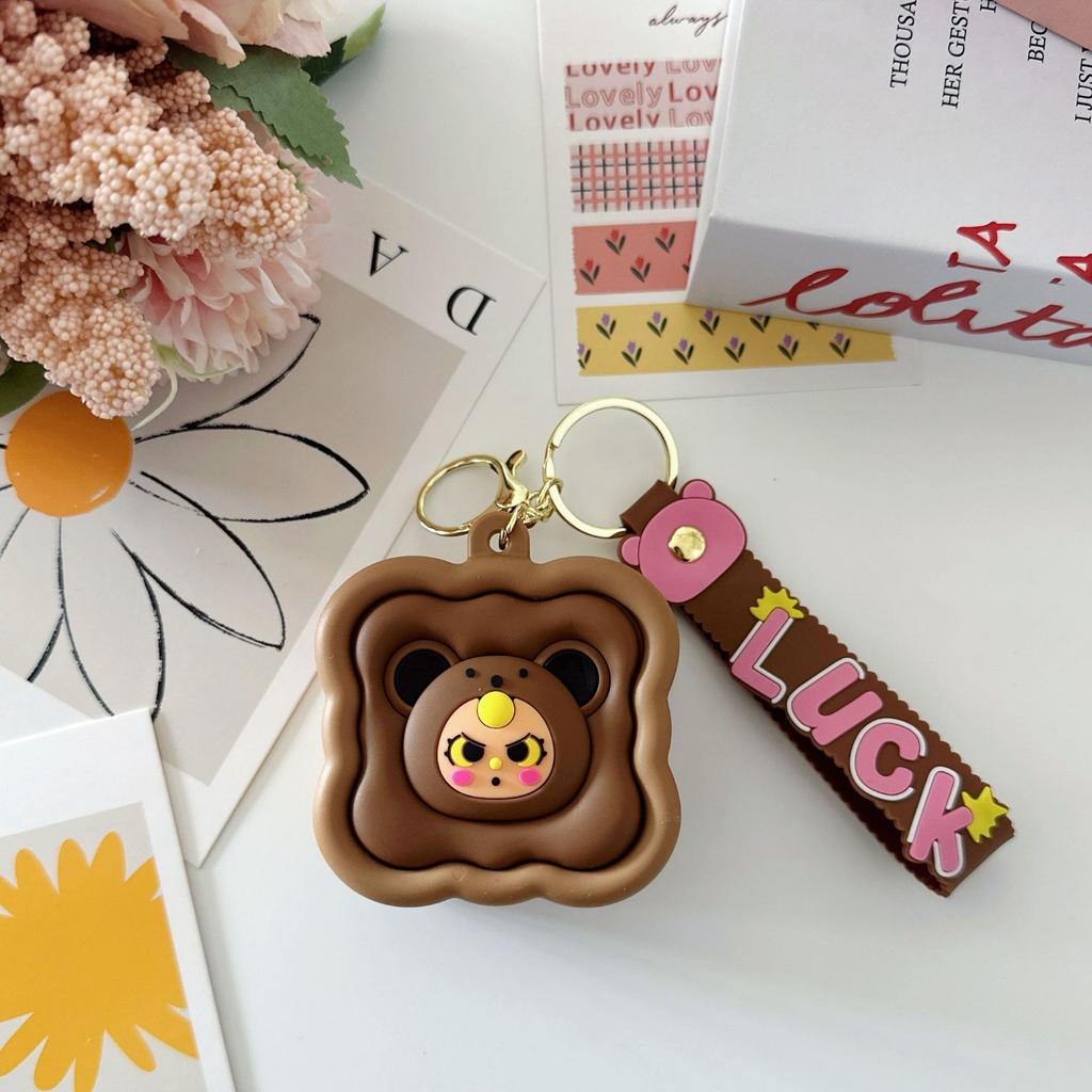 Creative Three-dimensional Cartoon Coin Bag Cute Silicone Small Square Bag Mini Keychain Student Backpack Pendant Bag Gift