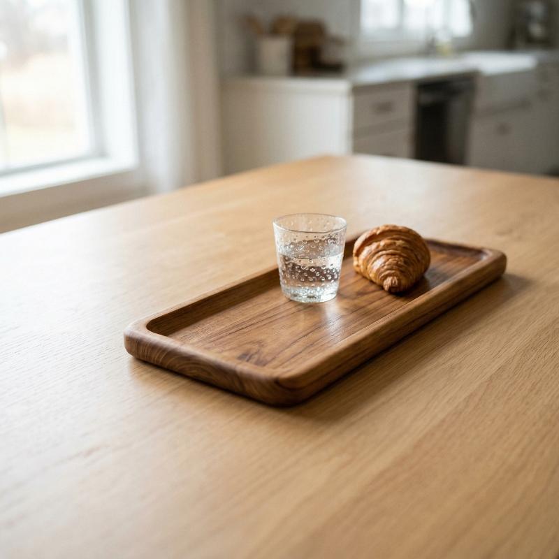 Vaisselle Assiette à dessert ronde en bois massif Plateau en bois de style japonais Assiette à collation Assiette à fruits secs Assiette en bois