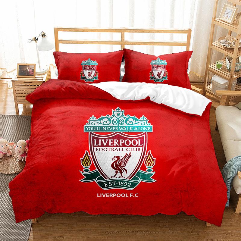 Alphanumeric Logo Digital Printing Quilt Cover Pillowcase Bed Three-Piece Set
