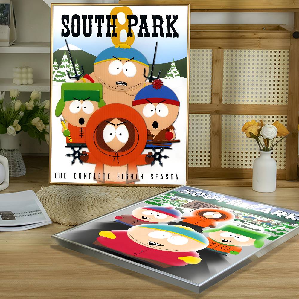 1pc Anime P-Parks Souths Poster Sticker Print Waterproof Wall Art For Living Room Bedroom Home Decor