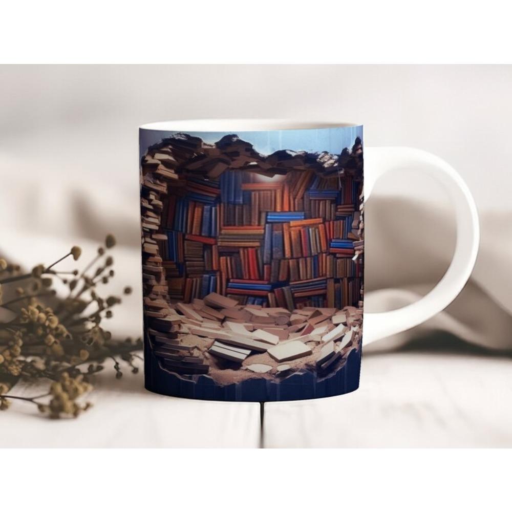 Библиотека керамическая кофейная кружка книжная полка книга фанат чашка для чая чтение 301-400ml