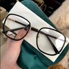 New Versatile Large Frame Myopia Glasses For Women Green Frame Anti Blue Light Radiation Myopia Glasses Fashionable Commuting