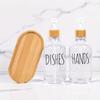 Soap Dispenser Bottle with Trays, Bamboo Lid Soap Bottle with Anti-Rust Pump, Hand  Dish Soap Dispenser for Kitchen Shampoo