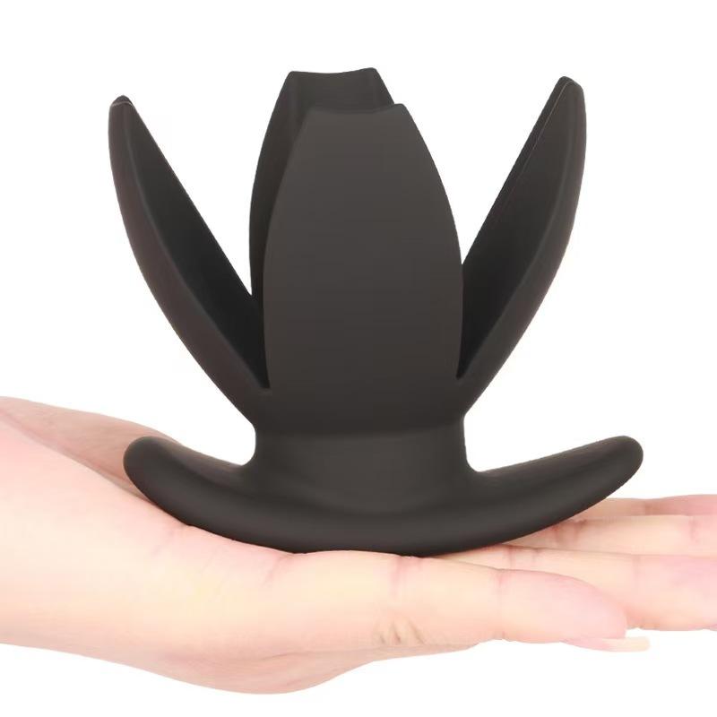 V Port Anal Expand Plug for Men Woman Silicone Anal Vibrator Anal Dilator Butt Plug Gay Sex Toys Flower Shaped