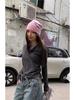 2025 Women's Korean Style Slim-Fit Long-Sleeve Round Neck Two-Piece Look Top for Spring/Autumn