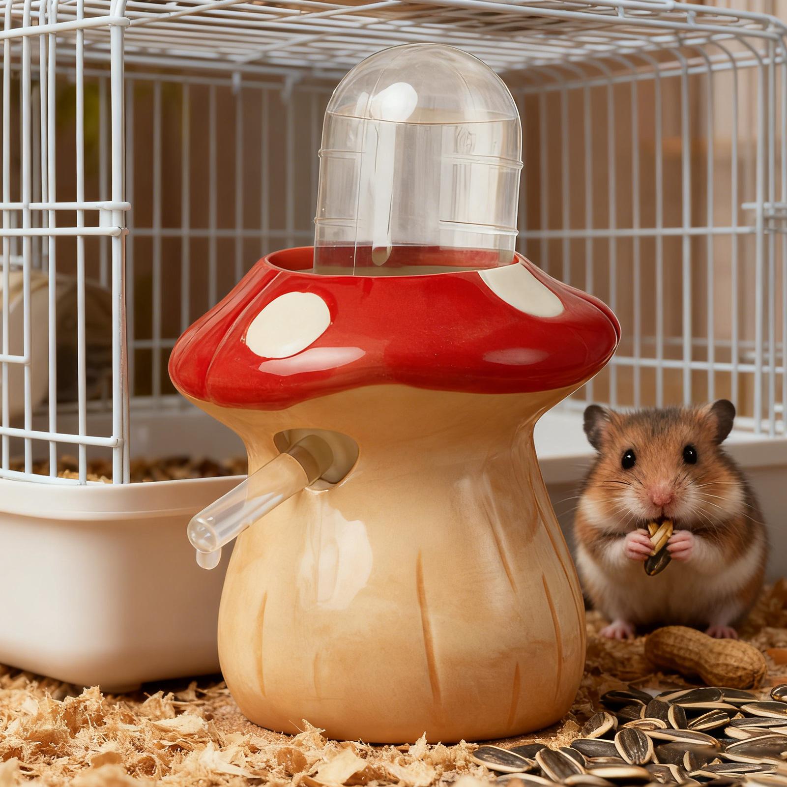 

Small Animal Water Bottle Mushroom-Shaped Ceramic Cute Gerbil Water Dispenser For Chinchilla Balcony Cage Apartment Living Room China Mainland