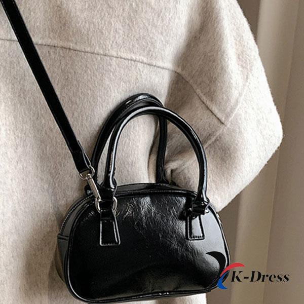 Enamel Mini Strap Tote Bag Leather Crossbody