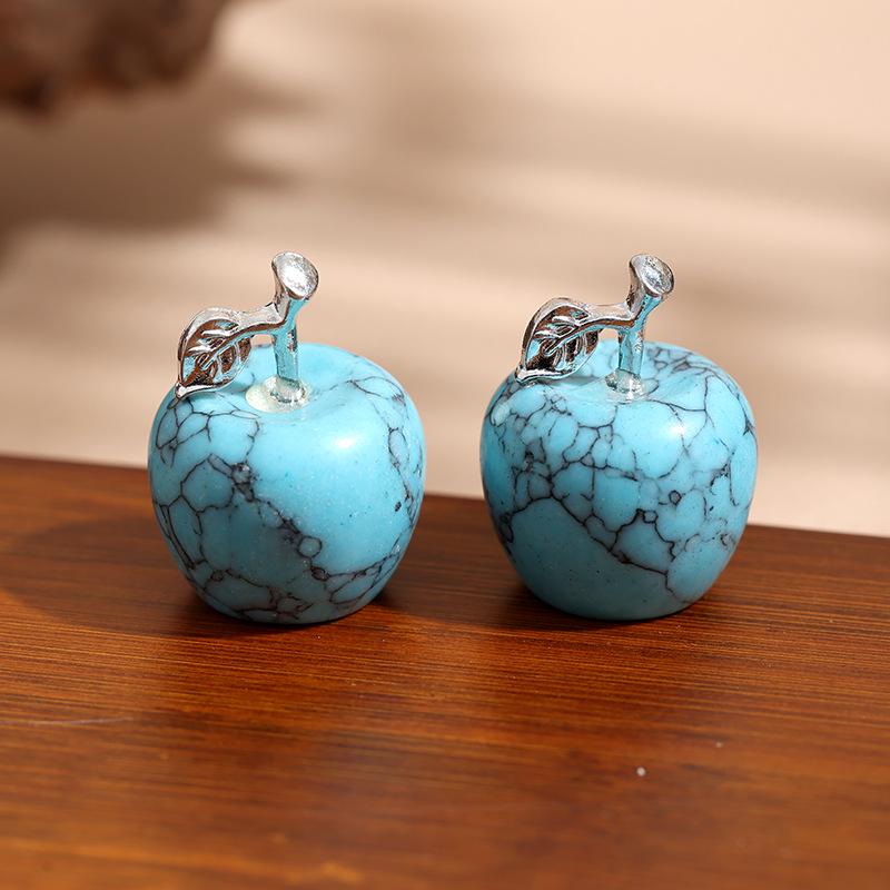 Multicolor Natural Crystal Jade Apple Ornaments - 12 Colors Christmas Gift
