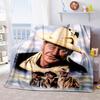 John Wayne Western Cowboy Hat Blanket Soft Comfortable All Seasons Perfect Sofa Office Nap Travel Festive Gift