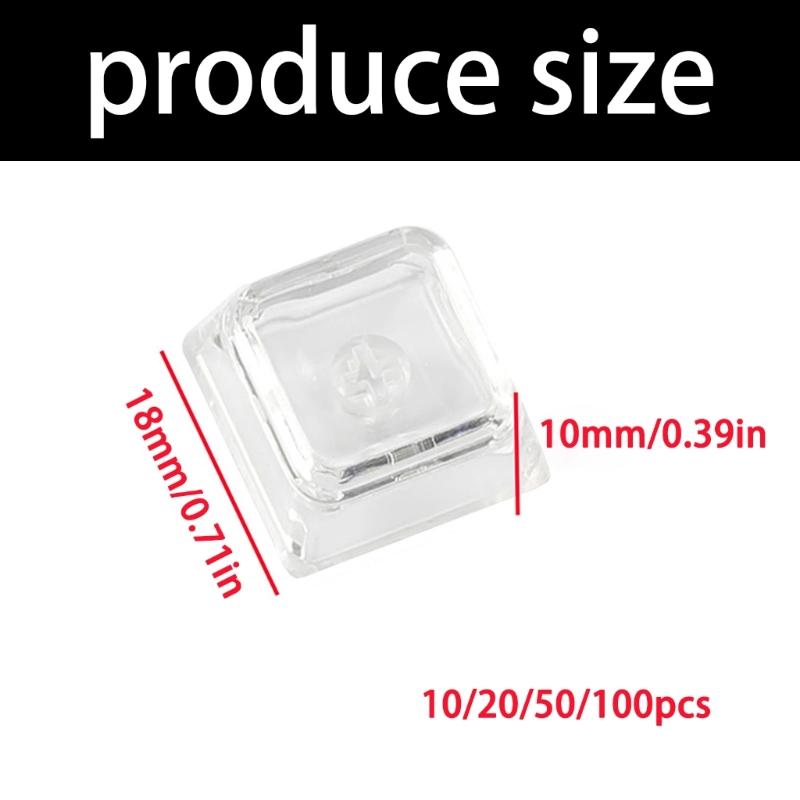 10/20/50/100Pcs Transparency Keycaps XDA Height Removable Keycap Unique for Mechanical Keypad Customization Keycap