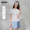 MJ STYLE Damen Halb-Reißverschluss Stehkragen T-Shirt